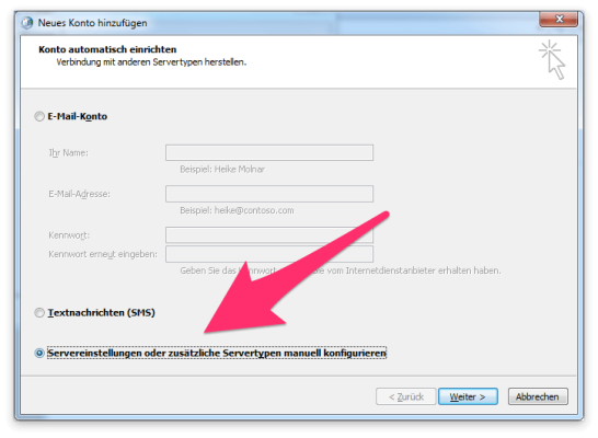 1. Outlook Kontenassistent